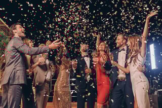 Celebration with confetti