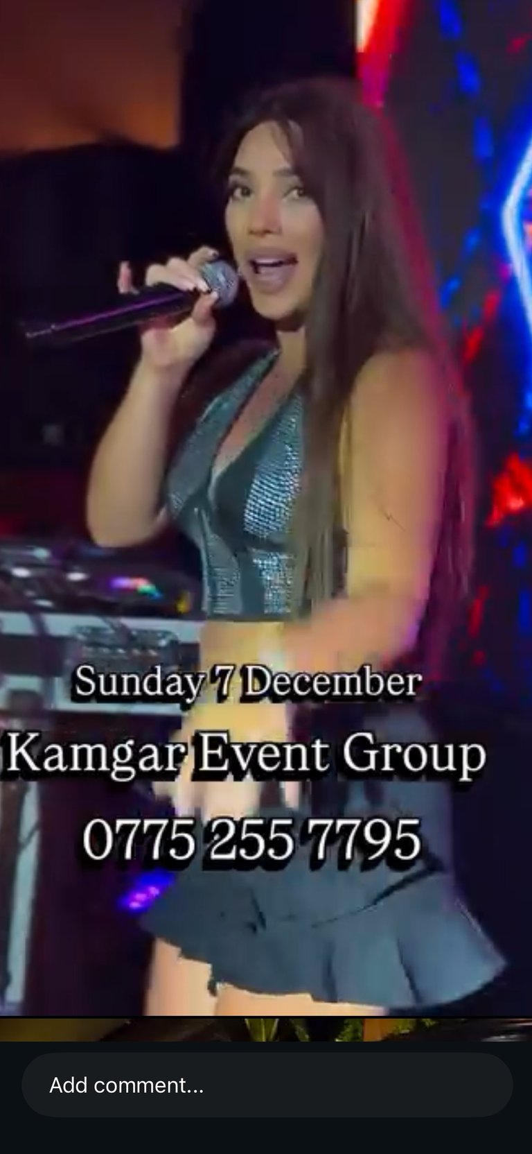 Female singer performing on stage