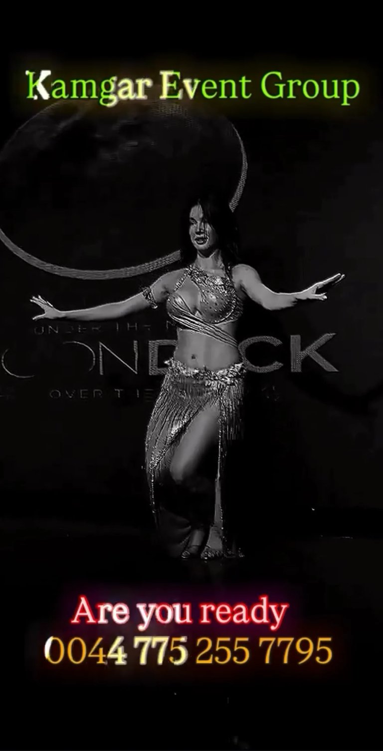 Kamgar Event Group promotional poster with performer in sequined costume